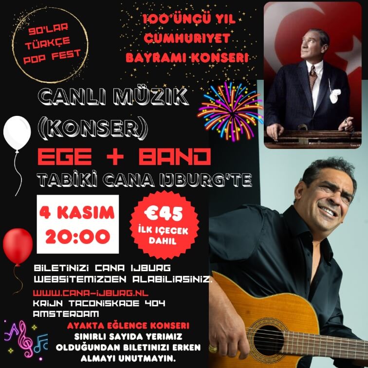 Cumhuriyetimizin 100 yılını 90ların yıldızı Ege ile kutluyoruz